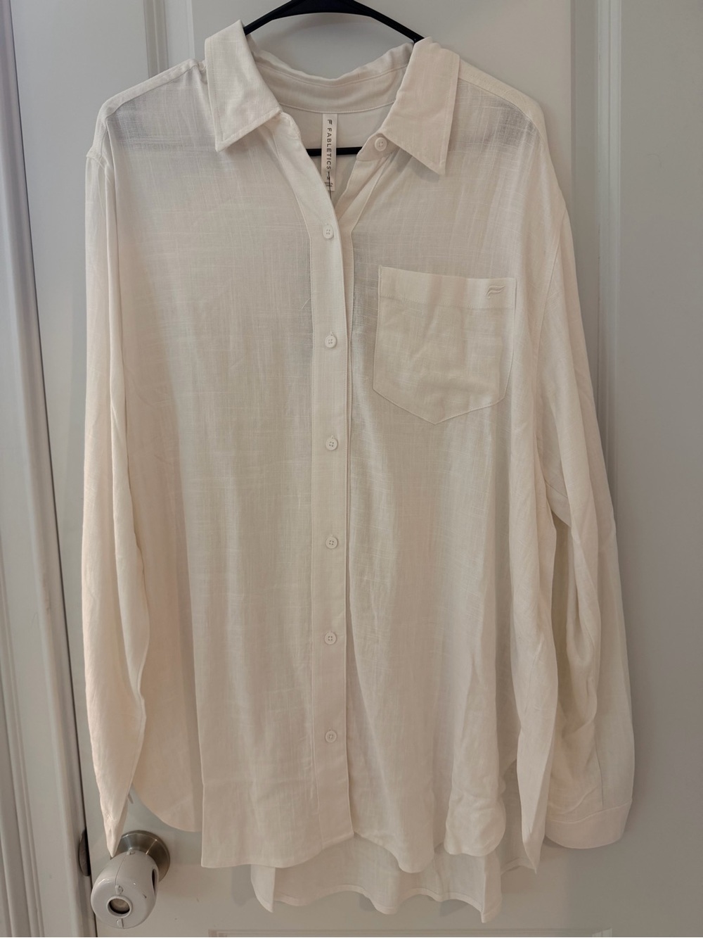 Fabletics-Lightweight Cream Button-Up Shirt